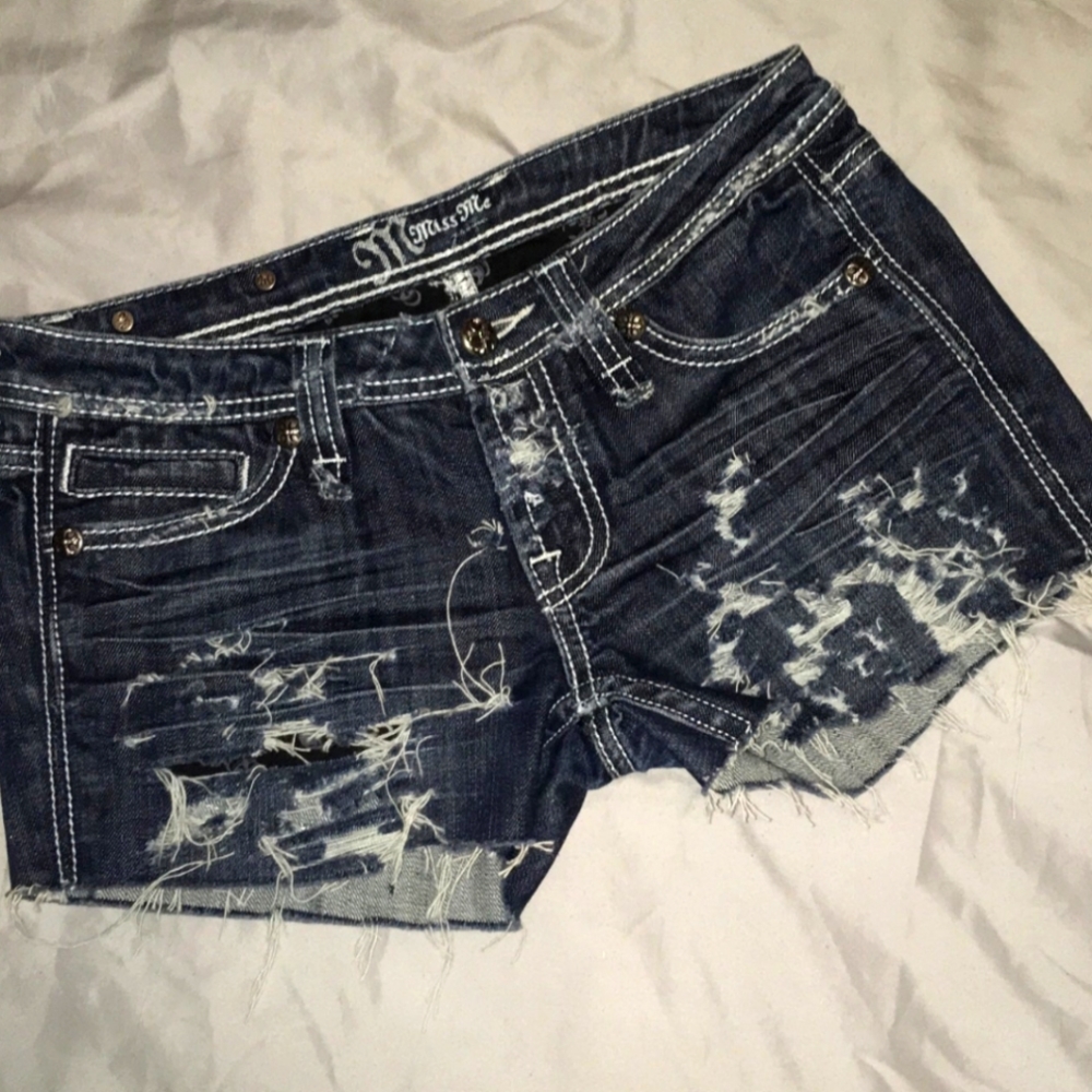 Distressed miss me shorts